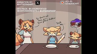 furry fox helps her stepbrother relive some stress