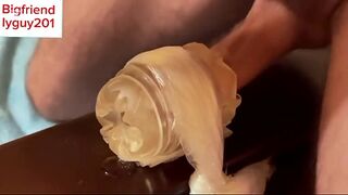 Dirty Talking Daddy Fucking Fleshlight and Moaning until Huge Cum - Intense Shaking Orgasm