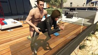 GTA 5 - Tennis Coach fucks Natalia Zverovna while waiting for Michael & Franklin (Moans Added)