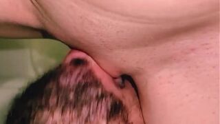My Slave eats my ass and pussy and I have an orgasm in his mouth!!