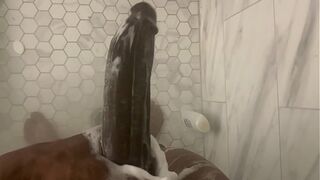 Bbc stepdad jacking off in the shower and then cute stepdaughter walks in