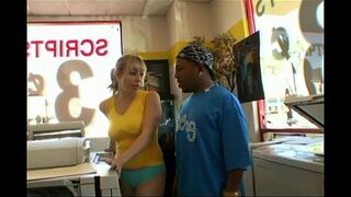 Black dick deep in blondes ass